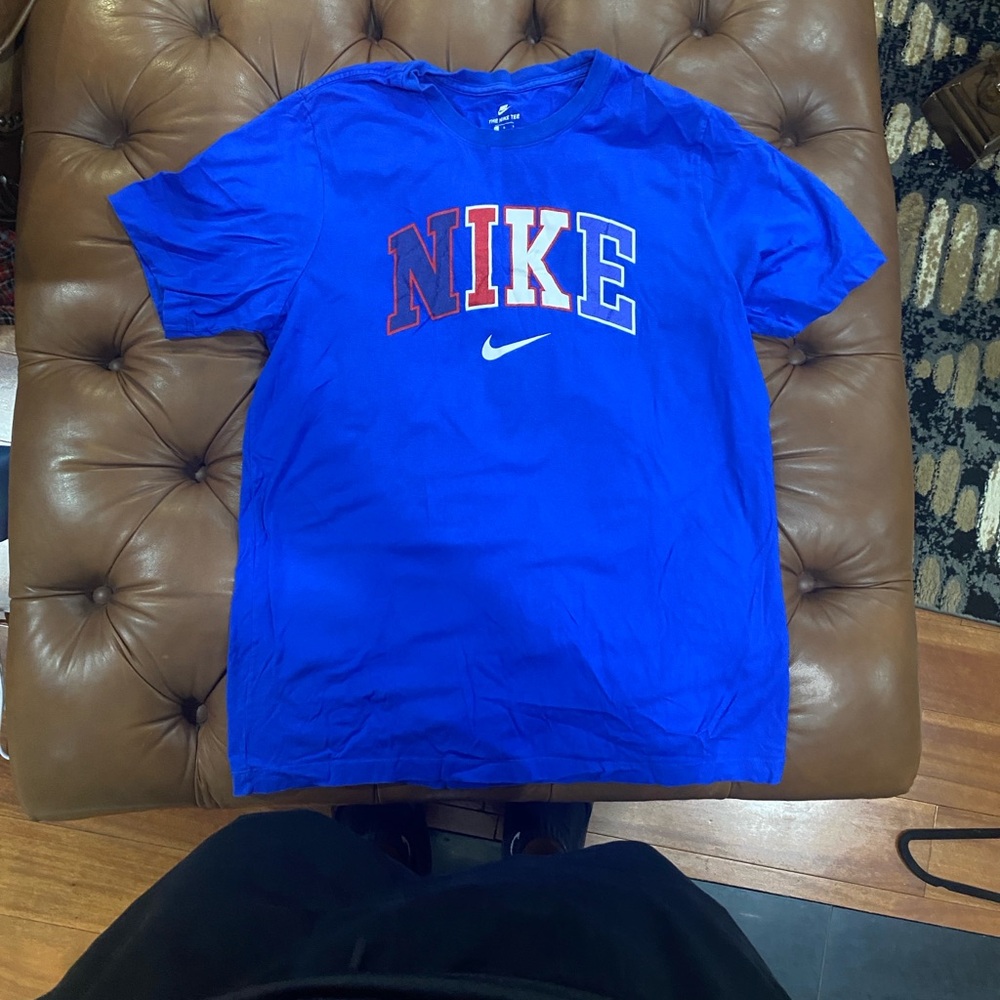 Nike Royal Blue Tee with Multicolor Logo
